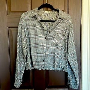 Gilded Intent cropped flannel, relaxed fit